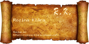 Rozina Klára névjegykártya