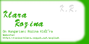 klara rozina business card